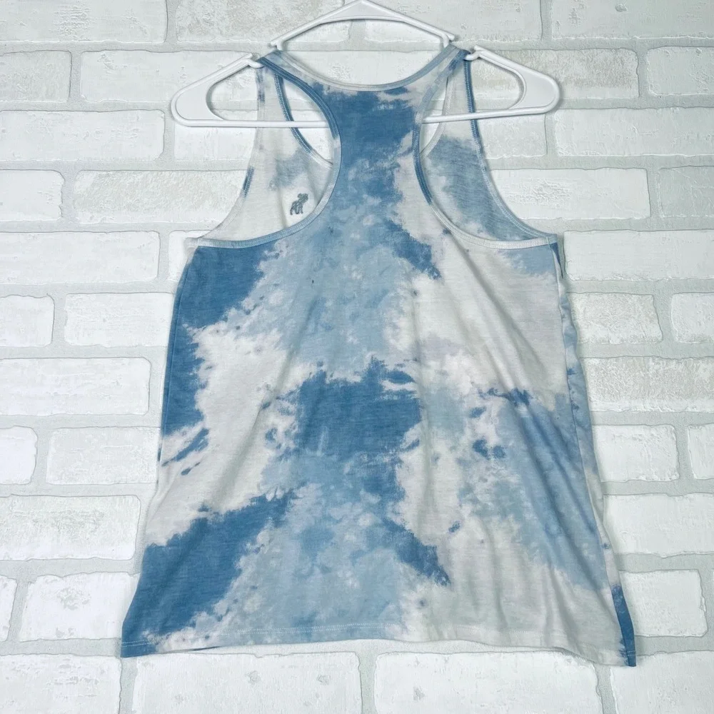 Abercrombie Kids Girls Blue White Tie Dye Twist Front Racerback Tank Top 15/16